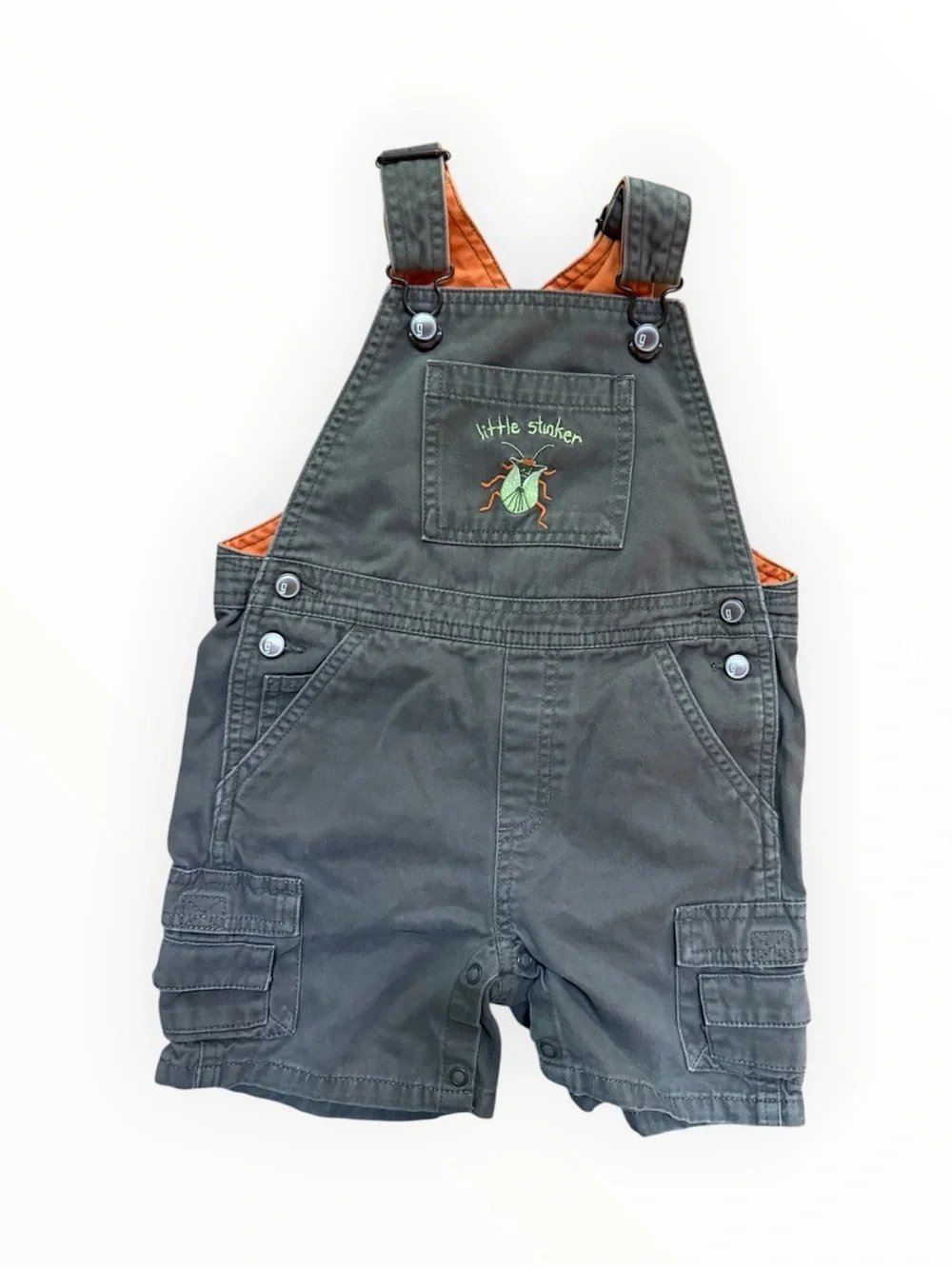 vintage Gymboree short overalls 2T boys unisex little stinker embroidered